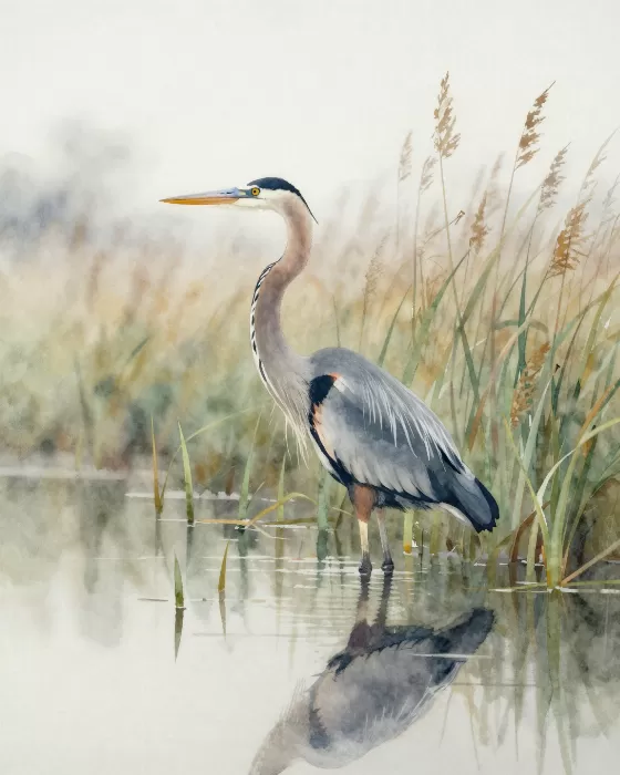 Heron At Dawn