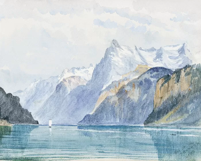 Bay of Uri Brunnen from Switzerland 1870 Sketchbook by John Singer Sargent