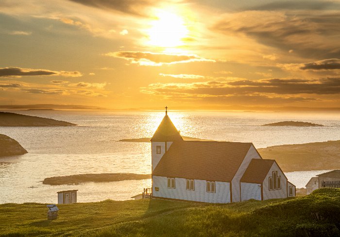 Battle Harbour Church Sunset - Newfoundland art print