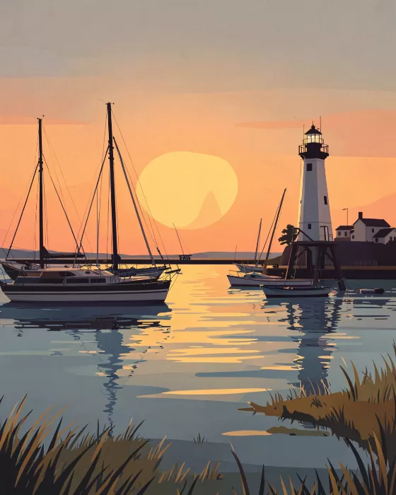 Golden Sailboats