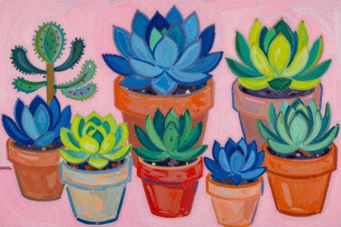 Fauvist Succulents