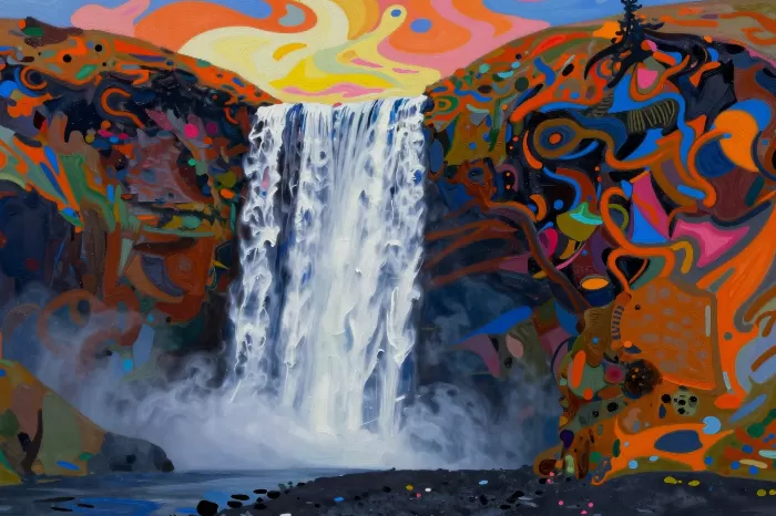 Fauvist Waterfall