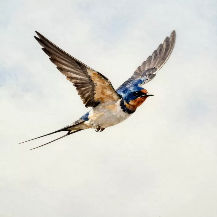 Swallow In Flight