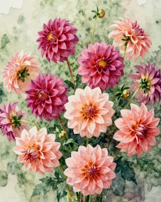 Magenta Dahlias