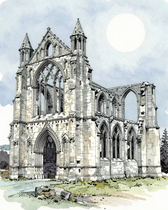 Moonlit Abbey