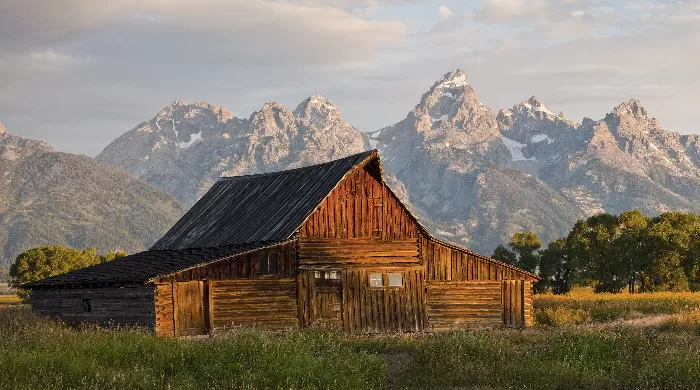 Wooden barn in a countryside