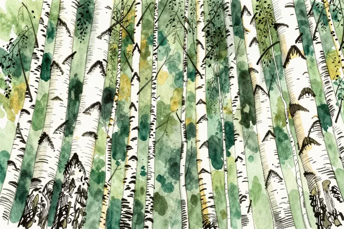 Ink Birches