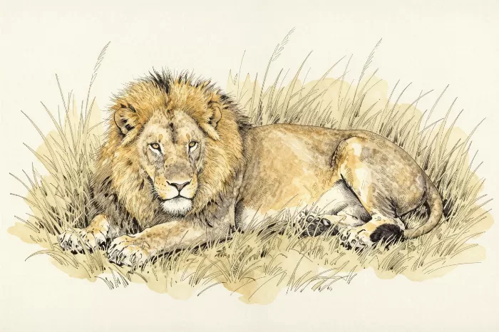 Drowsy Lion