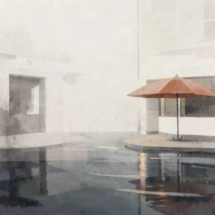 Rainlit Pavement