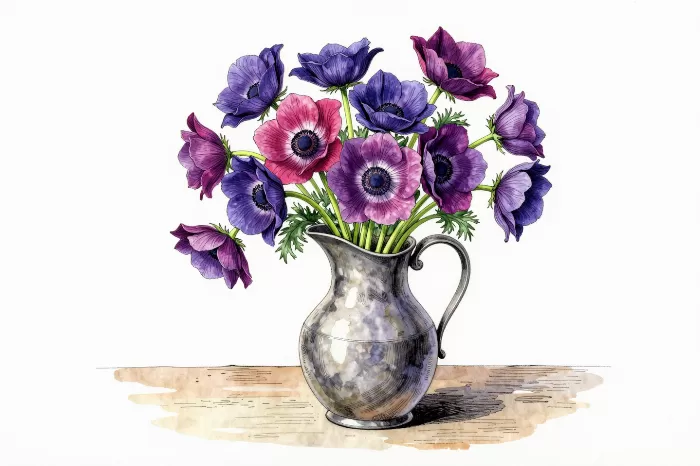 Pewter Anemones