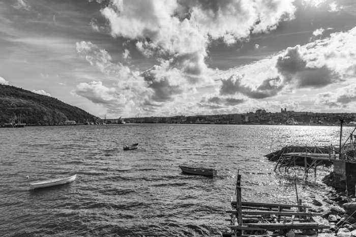 St John's BW From Battery - Newfoundland art print