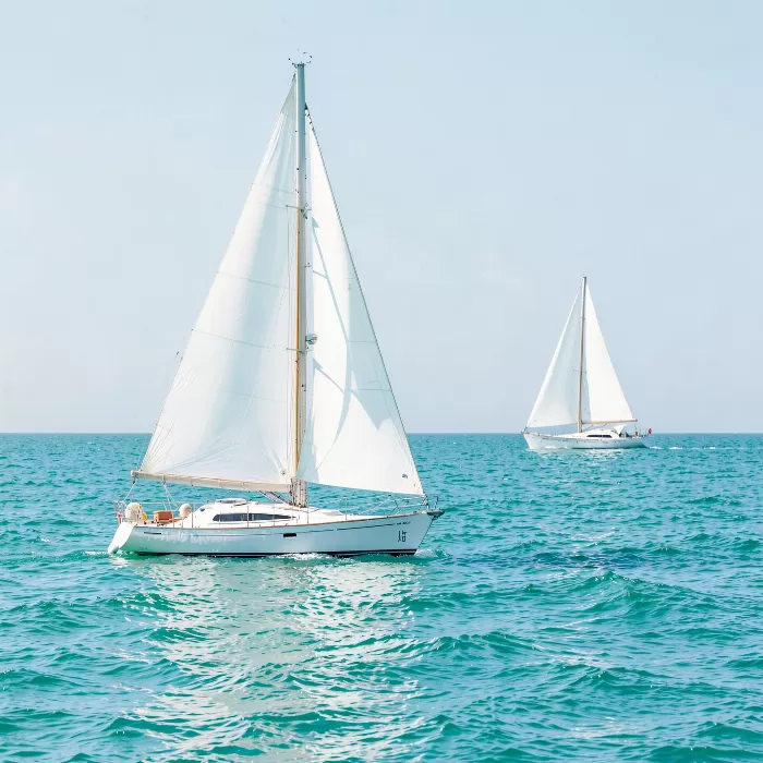 Turquoise Sailboats