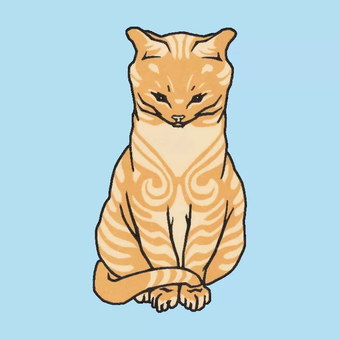 Sitting cat 1916 by Julie de Graag