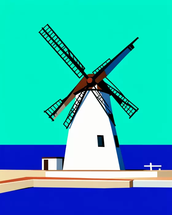 Turquoise Windmill