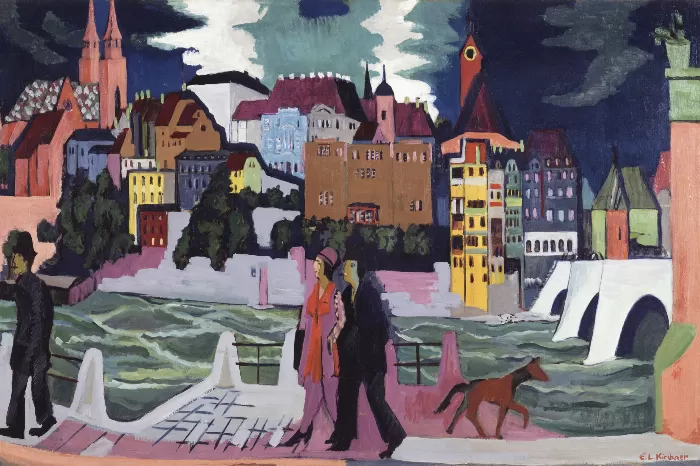Ernst Ludwig Kirchners View of Basel and the Rhine