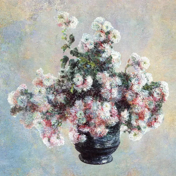 Chrysanthemums remixed from the artworks of Claude Monet