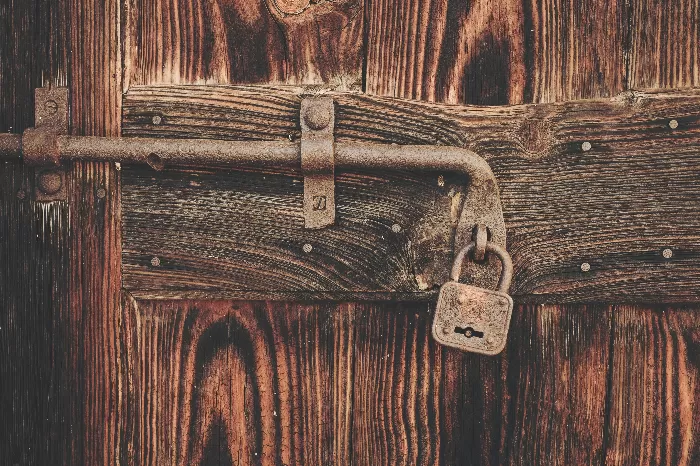 Locked wooden door