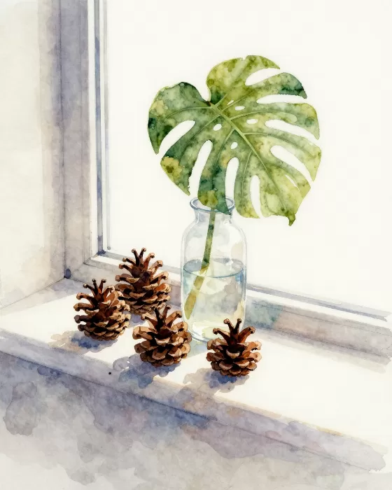 Pinecone Windowsill