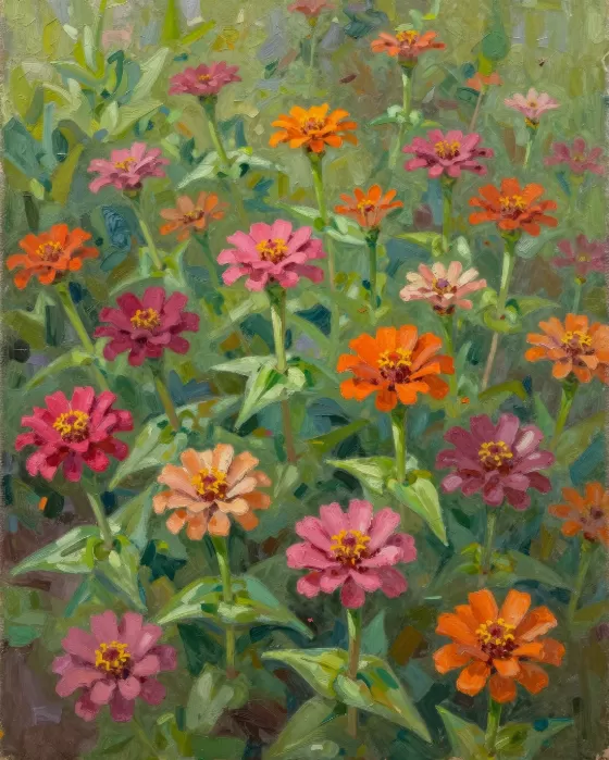 Morning Zinnias