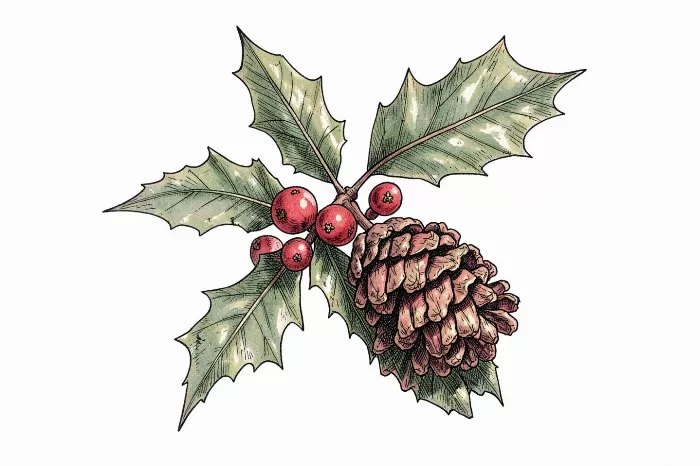 Holly Pinecones