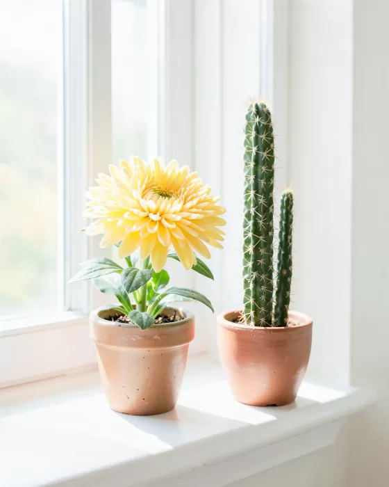 Chrysanthemum And Cactus