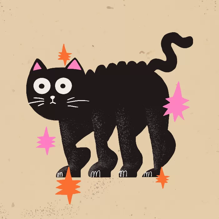 Cartoon black cat
