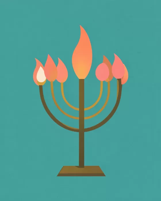 Teal Menorah